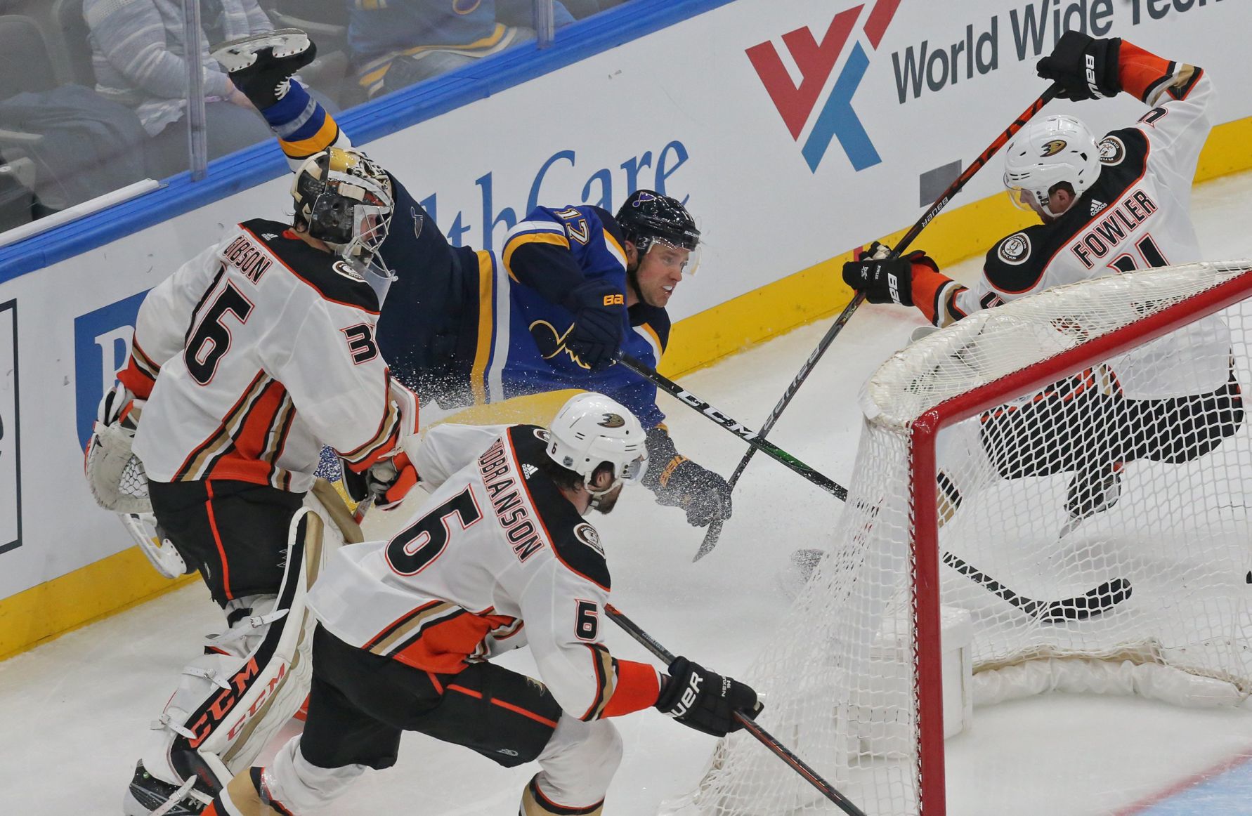 The Blues take on the Ducks at the Enterprise Center